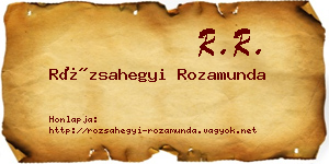 Rózsahegyi Rozamunda névjegykártya